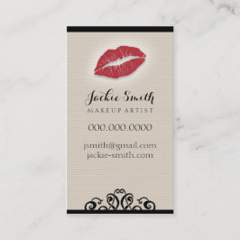 Elegantes TAN-Button Stripes Visitenkarte