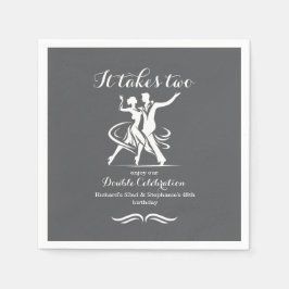 Elegantes Tanzpaar Gemeinsame Geburtstagsfeier Serviette