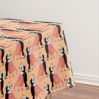 Elegantes Tanzpaar Vintage Retro Ballsaal Tischdecke