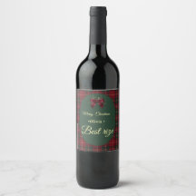 Elegantes Tartan-Karo-Weihnachtsfeier-Wein