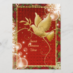 Elegantes TaubenfriedensWirbels-WeihnachtsParty Einladung