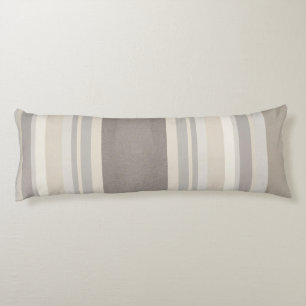 Elegantes Taupe-Creme- und Grau gestreiftes Farmho Seitenschläferkissen