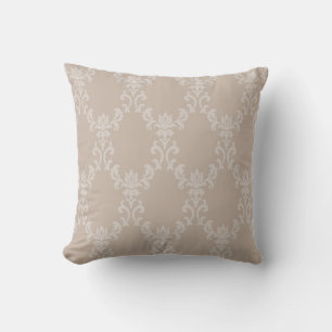Elegantes Taupe-Damask-Design 1 Kissen
