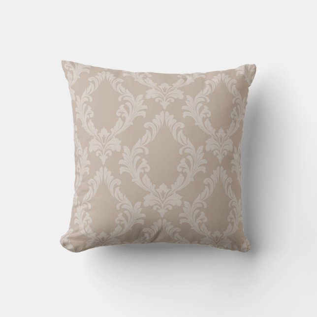 Elegantes Taupe Damask Design 6Kissen Kissen (Vorderseite)