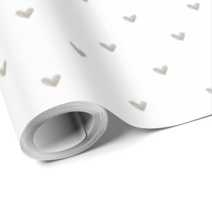 Elegantes Taupe-Herzmuster Geschenkpapier