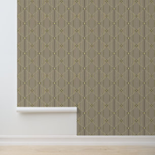 Elegantes Taupe und gelbes geometrisches Muster Tapete