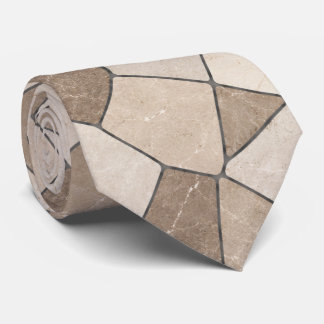 Elegantes Taupe- und Sandstein-Marmor-Geometrie Krawatte
