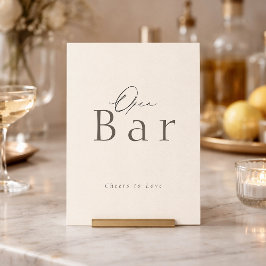 Elegantes Taupe Willkommensschild für die offene B Einladung