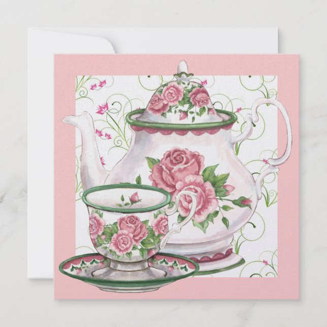 Elegantes Tea-Party - SRF Einladung (Vorderseite)