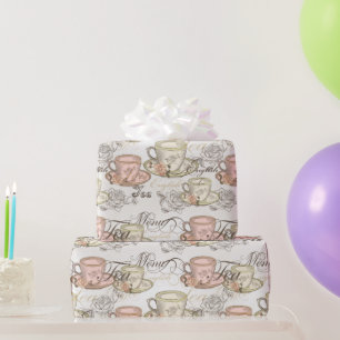 Elegantes Tea Party Wrapping Paper Geschenkpapier