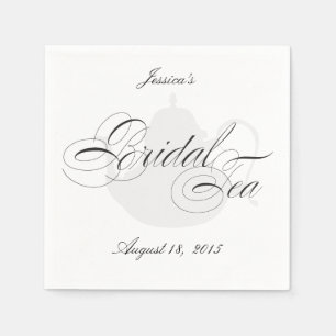 Elegantes Tea Pot Brautparty Personalisiert Napkin Serviette