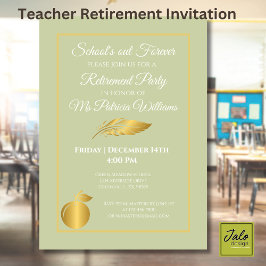 Elegantes Teachers Golden Pastel Retirement Party Einladung