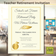 Elegantes Teachers Golden Pastel Retirement Party
