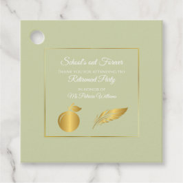 Elegantes Teachers Golden Pastel Retirement Party Geschenkanhänger