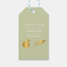 Elegantes Teachers Golden Pastel Retirement Party Geschenkanhänger