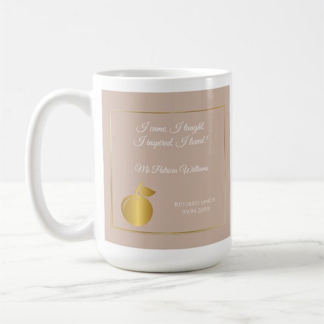 Elegantes Teachers Golden Pastel Retirement Party Kaffeetasse (Links)