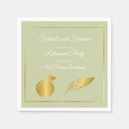 Elegantes Teachers Golden Pastel Retirement Party Serviette
