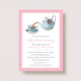 Elegantes Teacups Baby Dusche Tee Party Einladung