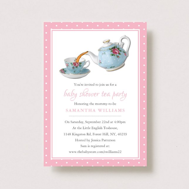 Elegantes Teacups Baby Dusche Tee Party Einladung (Von Creator hochgeladen)