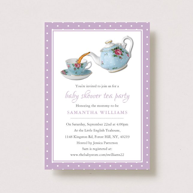 Elegantes Teacups Baby Dusche Tee Party Einladung (Von Creator hochgeladen)