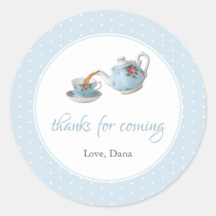 Elegantes Teacups Baby Dusche Tee Party Runder Aufkleber