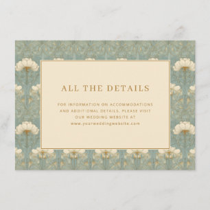 Elegantes Teal-Blumenmuster Begleitkarte