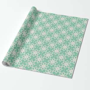 Elegantes Teal-Blumenmuster: Vintage-Design Geschenkpapier