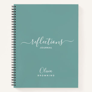 Elegantes Teal-Grün Reflections Journal Notizbuch