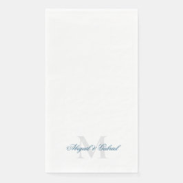 Elegantes Teal-Monogramm Serviette