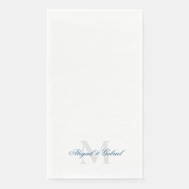 Elegantes Teal-Monogramm Serviette (Vorderseite)