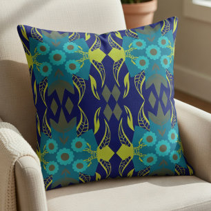 Elegantes Teal und Navy Kissen