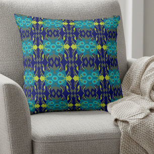 Elegantes Teal und Navy  Kissen