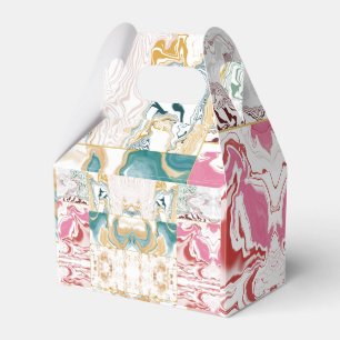 Elegantes Teal- und Rosa-Retro-Marmor-Fluid-Art-Mo Geschenkschachtel