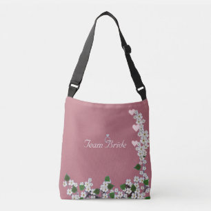 Elegantes Team Braut Blumen auf Rosen Gold Tragetaschen Mit Langen Trägern