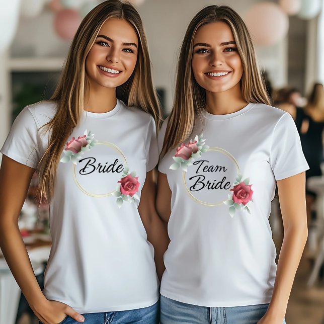 Elegantes Team Bride Design für Junggeselinnen-Abs T-Shirt (Von Creator hochgeladen)