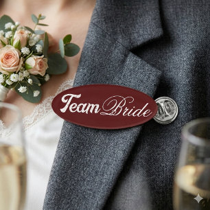 Elegantes Team Bride Hochzeitsfeier Namensschild A Namenschild