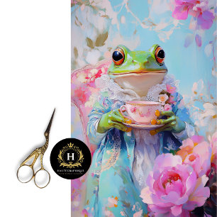 Elegantes Teestunden-Frosch-Kunst-Muttertagsgesche Seidenpapier