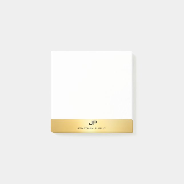Elegantes Template Modernes Berufliches Gold Look Post-it Klebezettel (Vorderseite)