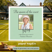 Elegantes Tennisfoto zum 50. Geburtstag der Frau