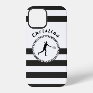 Elegantes Tennsdesign Sportthema Mädchen Name Spaß iPhone 12 Hülle