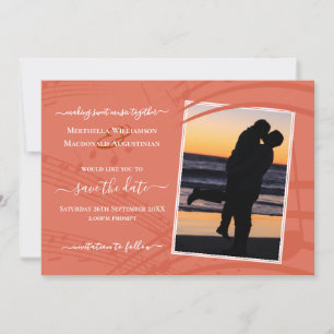 Elegantes Terracotta-Foto Hochzeit rettet das Datu Save The Date
