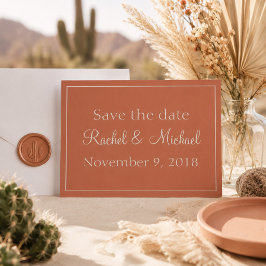 Elegantes Terrakotta-Minimalist 'Save the Date' Save The Date