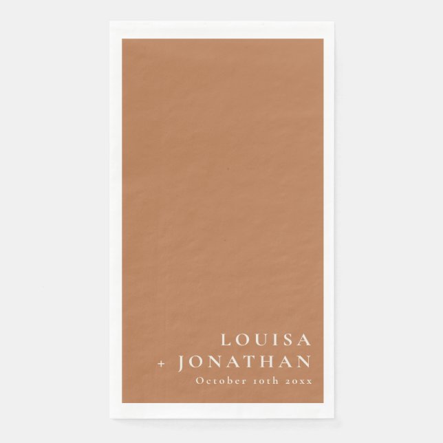 Elegantes Terrakotta-Trend Minimalist Chic Custom Serviette (Vorderseite)
