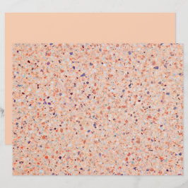Elegantes Terrazzo Retro Rosa Lila weißes Muster