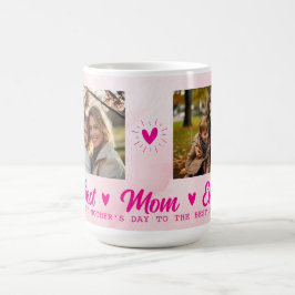 Elegantes Text Foto Muttertag Wasserfarbe Rosa Kaffeetasse