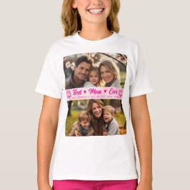 Elegantes Text Foto Muttertag Wasserfarbe Rosa T-Shirt