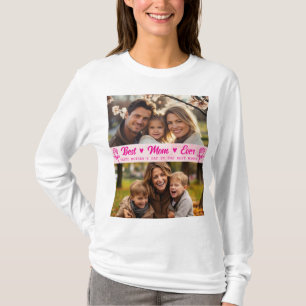 Elegantes Textfoto zum Muttertag Wasserfarbe Rosa T-Shirt