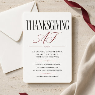 Elegantes Thanksgiving AF-Familienessen Einladung