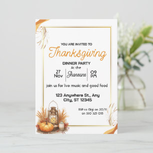 Elegantes Thanksgiving-Dinner Einladung