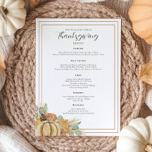 Elegantes Thanksgiving-Dinner Herbst-Kürbis